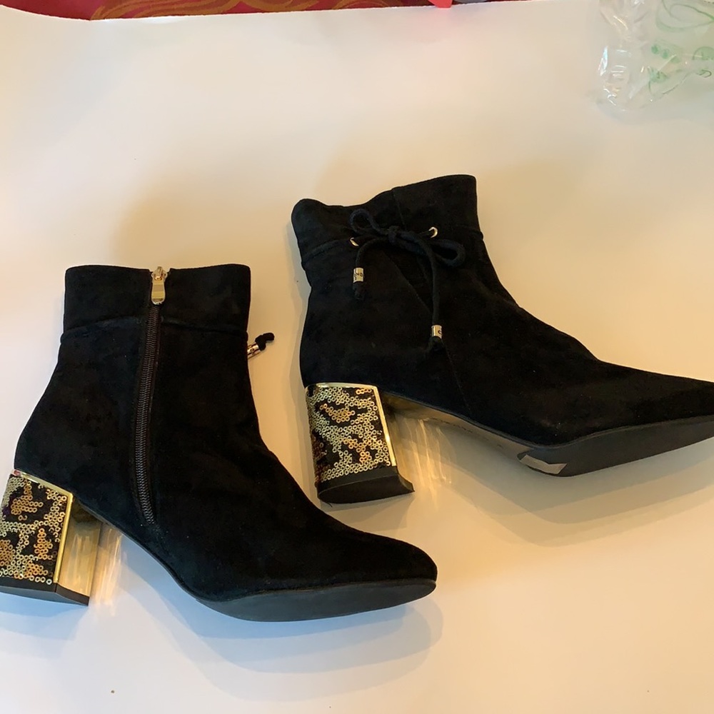 New never worn suede boot with sparkle heel - Picture 2 of 6